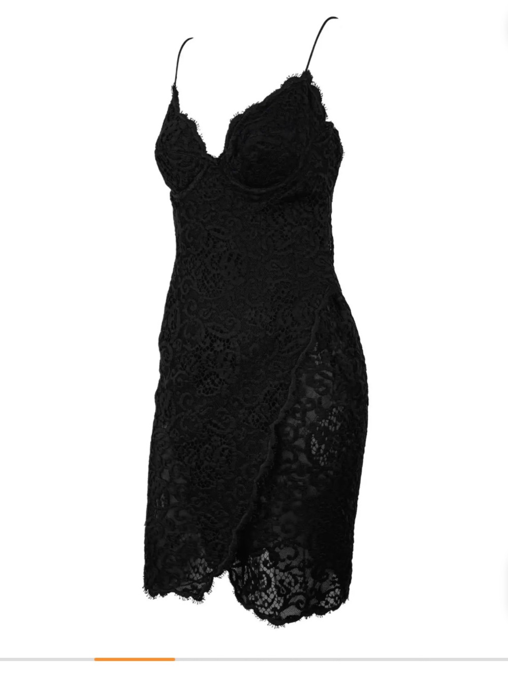 1995 DONNA KARAN RUNWAY BLACK LACE WRAP STYLE SLIP DRESS